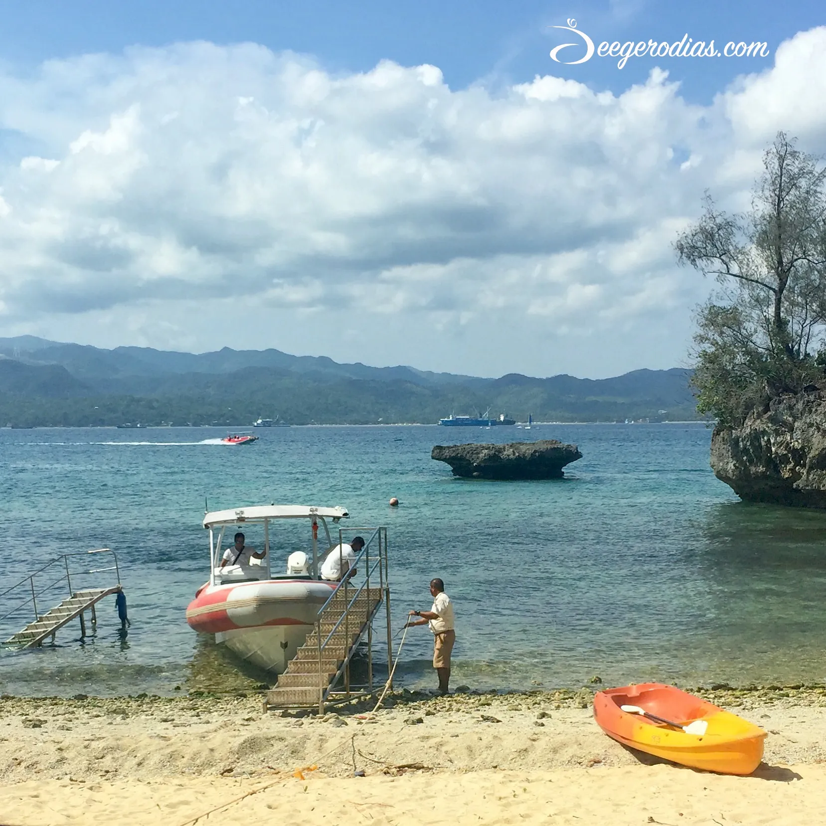 No need to go to the public jetty. You get your own boat and private beach to dock in.