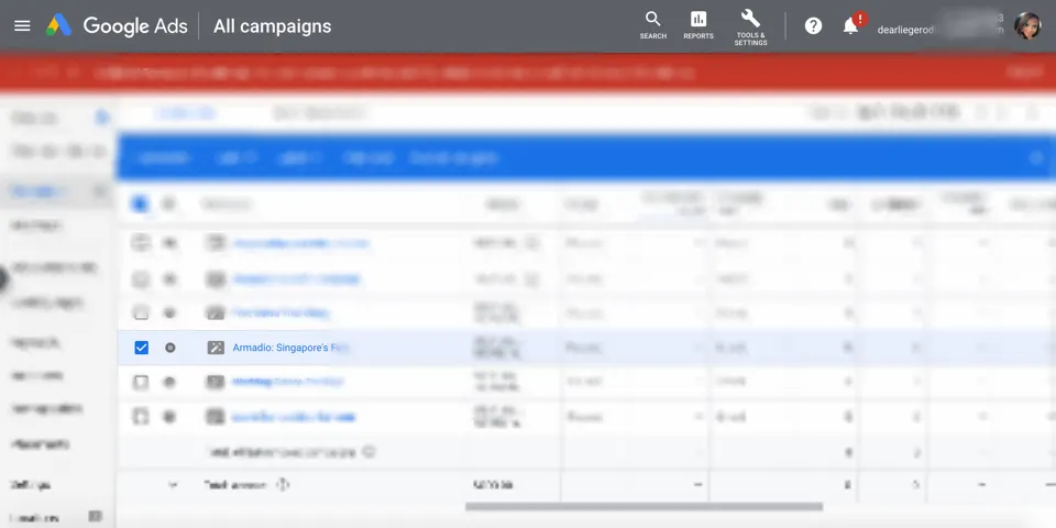 Google Ads campaigns for Armadio