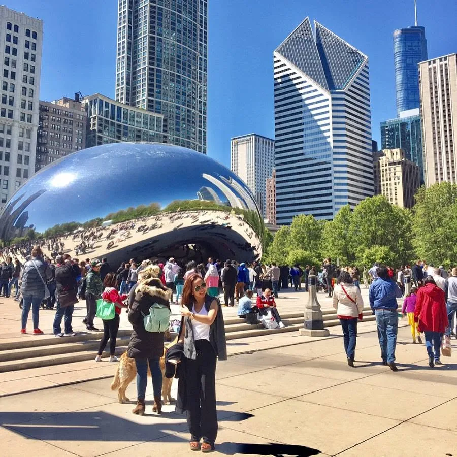 Dee in front of the Bean in Chicago’s Millennium Park